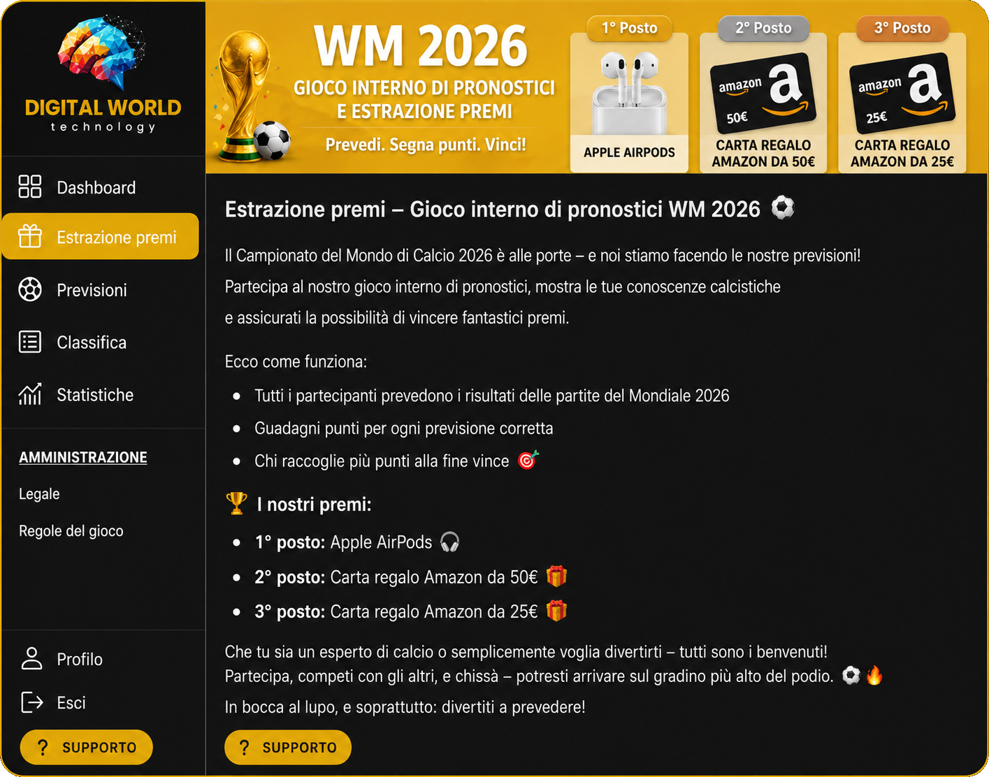 digitales App Fußball Tippspiel für Firma Statistik Screen