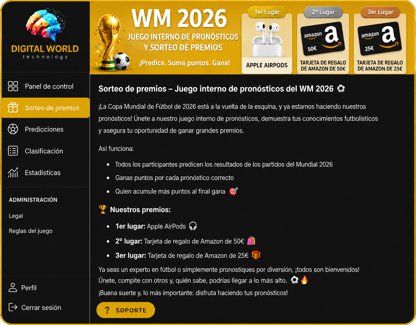 digitales App Fußball Tippspiel für Firma Statistik Screen