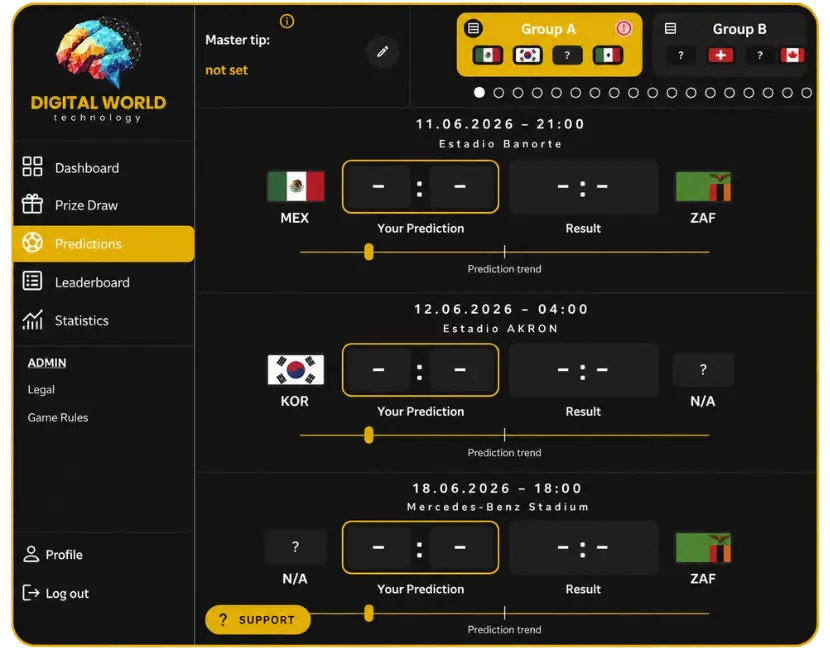fußball Tippspiel für Unternehmen tippen in der App zur WM 2026